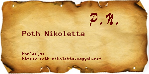 Poth Nikoletta névjegykártya