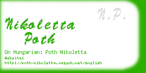 nikoletta poth business card